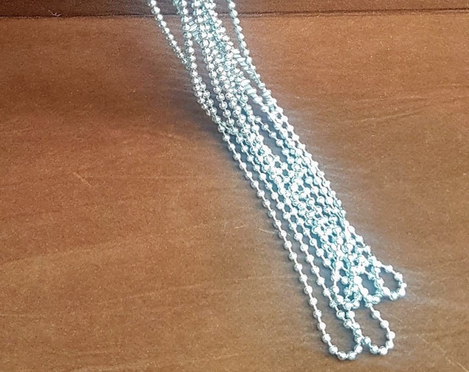 Rhodium Plated Silver Ball Chain: Non-Tarnishing, 50cm