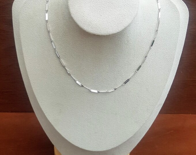 Rhodium Plated Silver Chain - Highly Polished, Durable (46cm)