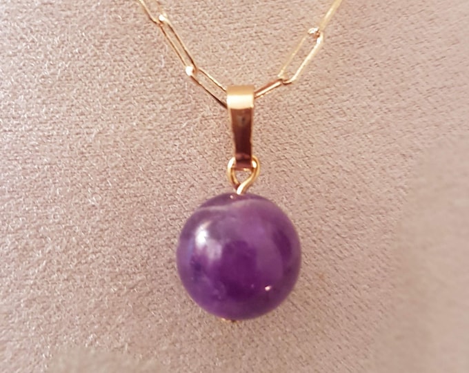 Amethyst gemstone charm  pendant.  Ideal for him or her.