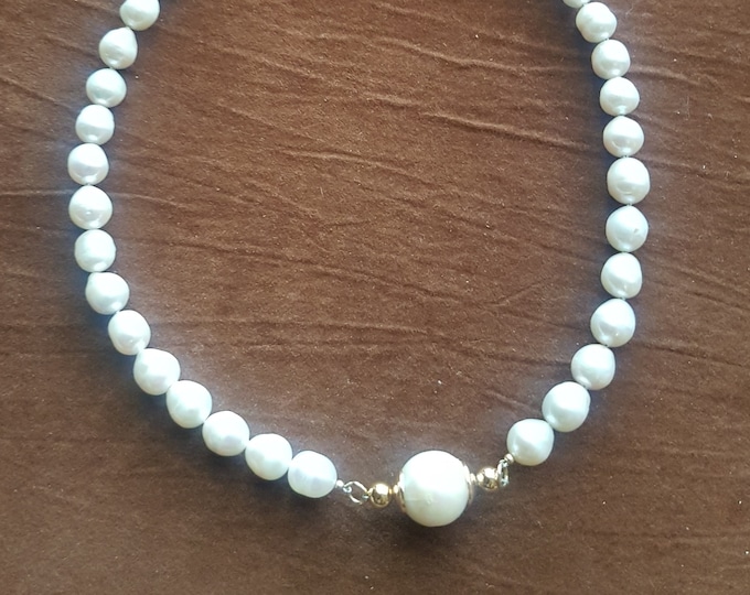 Baroque Pearl Necklace and Earrings Set: Bridal Jewelry