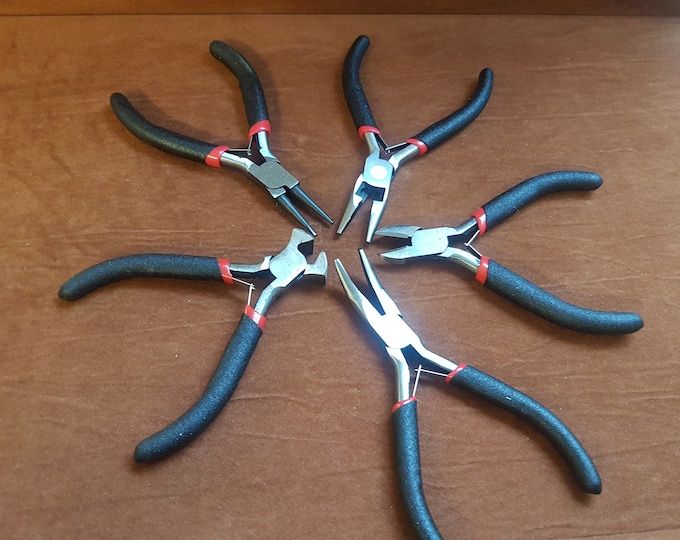 Mini Pliers Set: 5pc Forged Steel Jewelry Making Tools