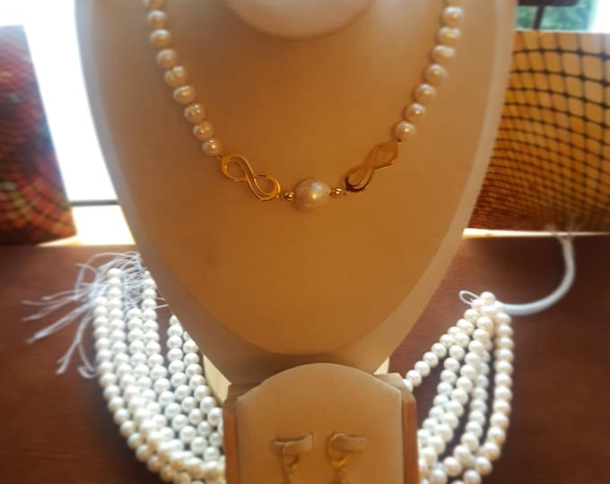 Baroque Pearl Necklace Set: Elegant Bridal Jewelry
