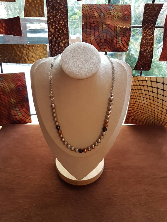 Swarovski pearl long necklace.  Simple, stylish & dynamic!!! 26 inches long. Stunning gift for him or her. Beautiful colour combination.