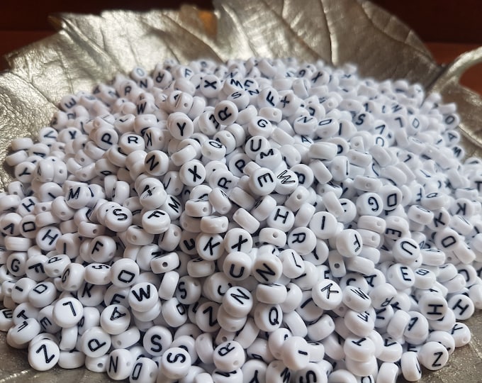 Alphabet Beads: Black & White, Round, For Friendship Bracelets, Personalized jewelry
