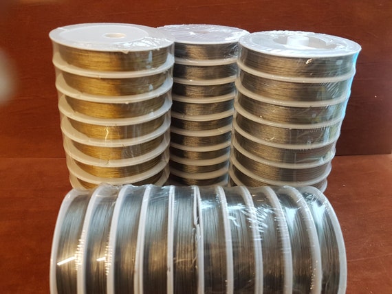 Silver .30mm tiger tail plastic coated wire for DIY projects, jewelery making, craft. 1 roll of 100m