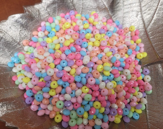 Pastel Acrylic Rondelle Beads: 8x5mm DIY Craft Supplies