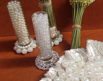 Wedding hall & table decoration. 20mm Balls and beads for DIY designing. Save money on simple but effective ideas. Beautiful center pieces.