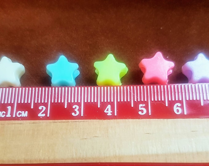 Mixed Color Star Acrylic Beads: DIY Craft Supplies (10mm)