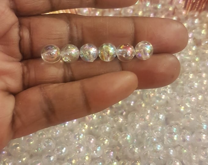 Clear AB Acrylic Beads: 6mm-12mm, 1.5mm Hole - Jewelry Making Supplies