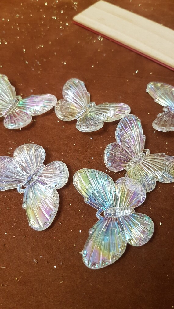 thumbnail image 2 of 100 Purple Acrylic Butterfly Confetti – Crystal Scatter For Wedding Table Decor 2 of 2