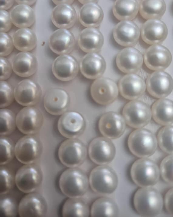 Freshwater Pearl Earrings studs for designers: AAA+ and 6-7mm in diameter. Flatback real gemstones. Gorgeous luster. Sold as pairs.