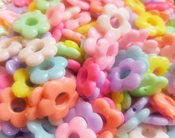 18 mm Pastell Blumen Acrylperlen: DIY Bastelbedarf