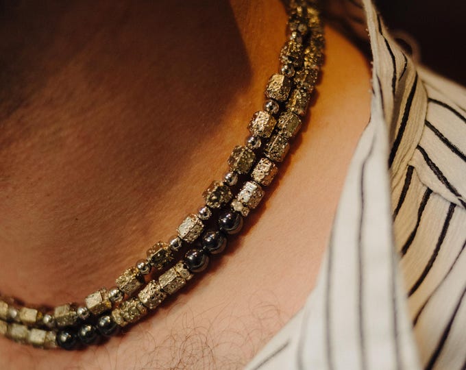 Gemstone Necklaces for Men:  Choose your design. Ideal and Unique Christmas Gifts. 18 inches.