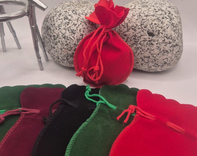 Christmas Velvet Jewelry Bags: Favor Pouches (12 Pack2 sizes)