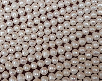 AAA Ivory Almost Round Freshwater Pearl Strand: DIY Jewelry Making (14 inches)