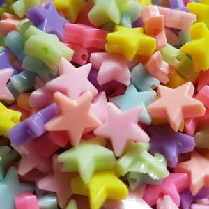 10 mm mixed colour stars acrylic beads for fun children&#39;s projects, DIY craft projects, fun jewellery making for kids, frame decorating.