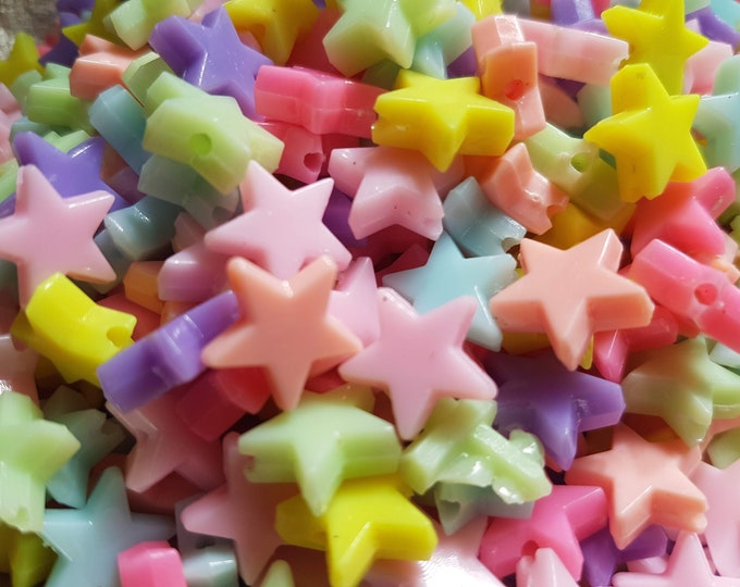 10mm Pastel Star Acrylic Beads: DIY Craft Supplies