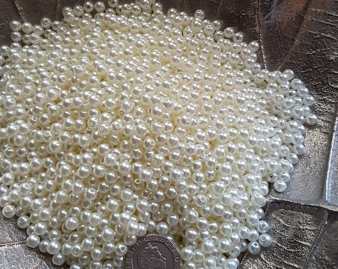 Ivory Acrylic Pearl Beads: High Luster, 6mm (1200 pc)