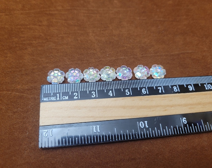 100 Clear AB Crystal Flower Beads: 10mm Acrylic DIY Supplies