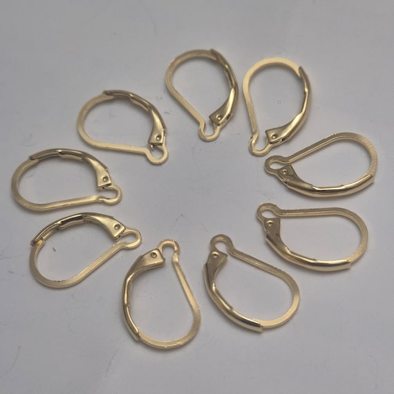 Lever back Earring Findings for Jewelry Designers. Stainless steel base with gold-plating.
