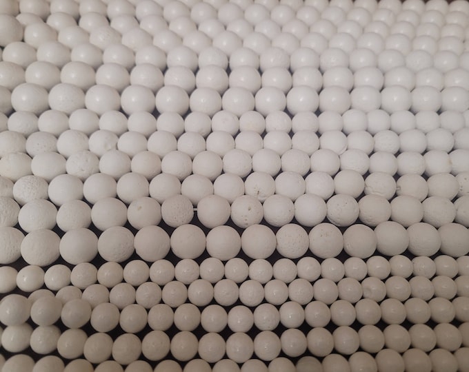White Bamboo Coral Beads: 10/14/18mm Round Gemstone Beads, 16 Inch Strand