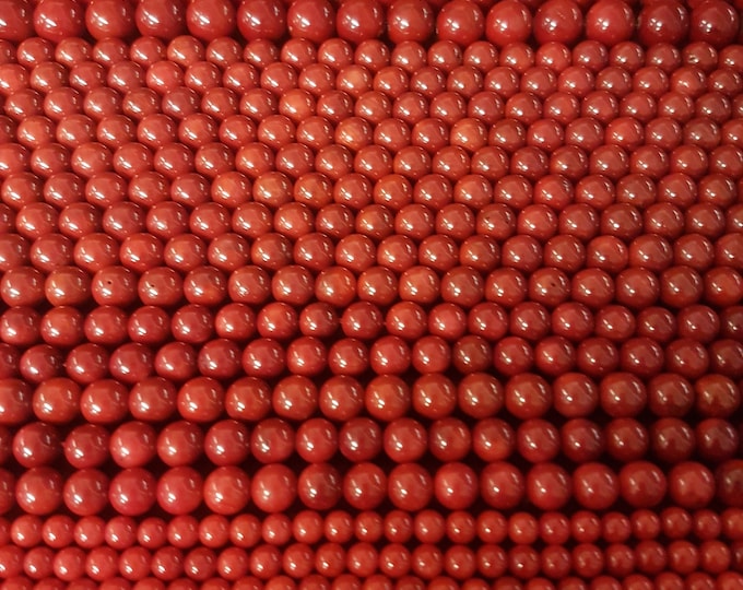 Dyed Red Bamboo Coral Beads: Polished Gemstone Beads (4mm-6mm)