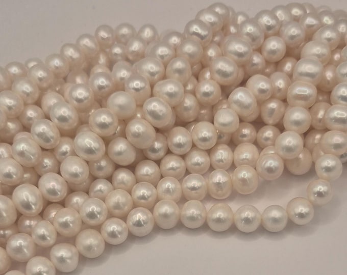 10mm Ivory Freshwater Pearl Strand: High Luster, DIY Jewelry Making