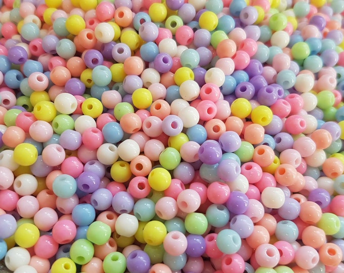 Pastel Acrylic Beads: 5mm & 8mm DIY Jewelry Making