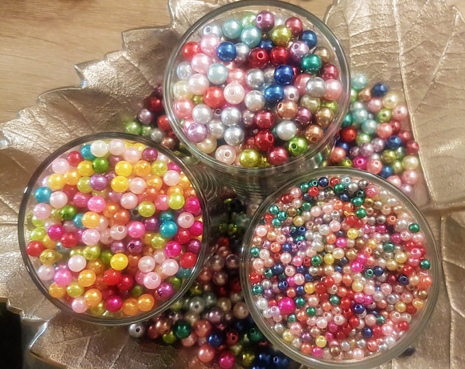 Mixed Colour Craft Beads: 8mm, 6mm, 4mm DIY Jewellery Supplies