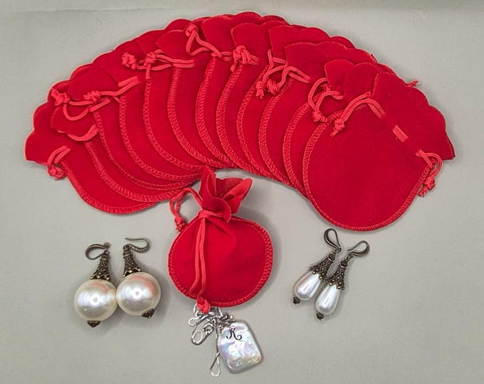 10pcs Velvet Gift Bags, Jewelry Souvenirs, 9x8cm (Clearance)