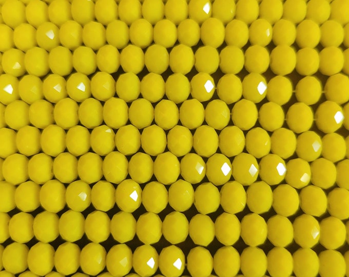 Yellow Chinese Crystal Rondel Beads (100), 6x4mm Spacer Beads