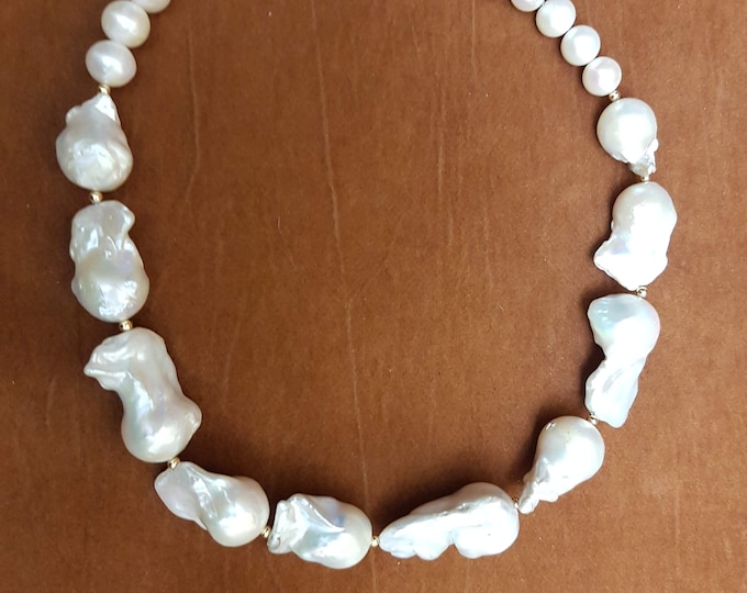 Baroque Pearl Necklace: Iridescent Bridal Jewelry