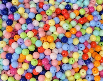 Colorful Acrylic Beads 10mm - DIY Jewelry Making, Craft Projects - 100 Pack