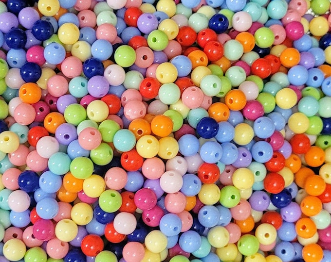Colorful Acrylic Beads: 8mm-10mm DIY Jewelry Making, Pack of 100