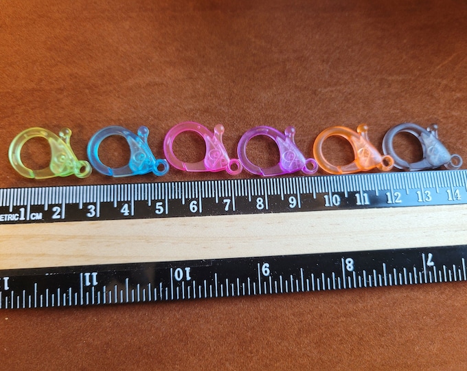 Acrylic Lobster Claw Clasps: Mixed Colors, Jewelry & Craft Projects (25x18mm)
