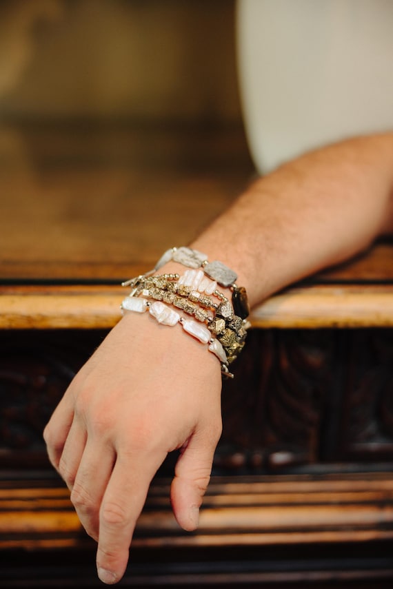 Gemstone Bracelets for Men: Adjustable, Assorted, Choose your design. Ideal and Unique Christmas Gifts.