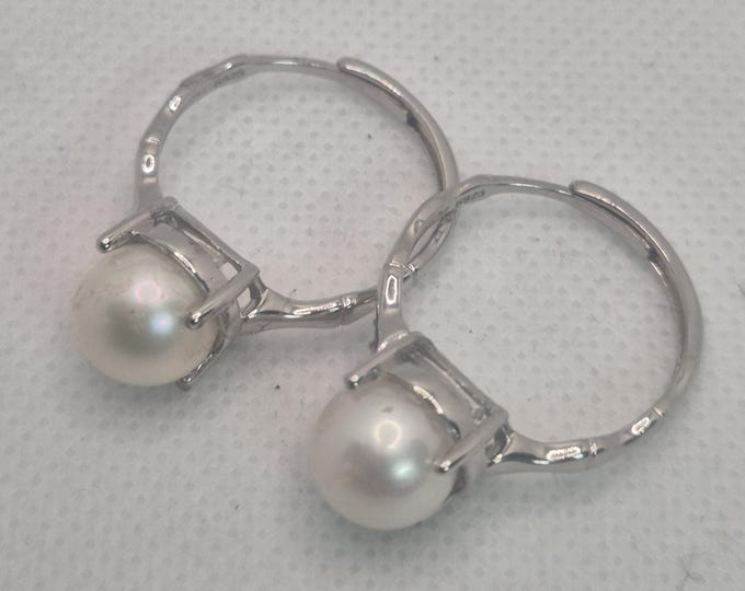 Freshwater Pearl Adjustable ring. Sterling silver. High luster