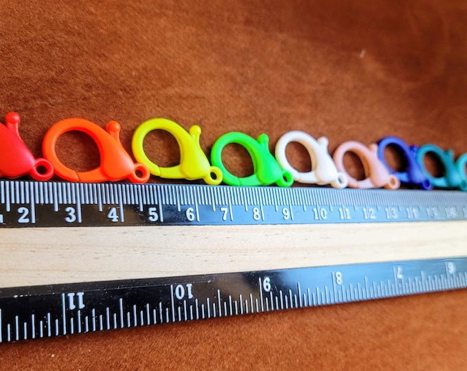 Acrylic Lobster Claw Clasps: Mixed Colors, Jewelry & Craft Supplies (25x15mm)
