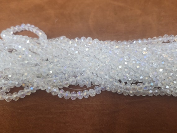 5x7mm Chinese crystal clear beads on string or loose  ***100 beads*** rondel spacer beads. Super fast delivery from the UK!!!