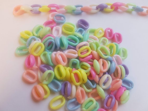Interlocking beads. Colorful craft beads. 16x12mm, Fast & simple DIY projects, The easiest beading kit ever! 100 bead-pack. Christmas gift.
