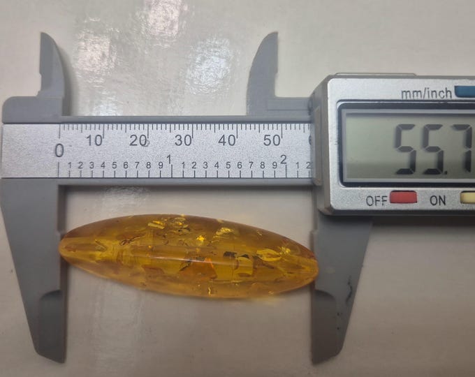 Baltic Amber Single Large Bead. Big 55 x 18mm (approx.)