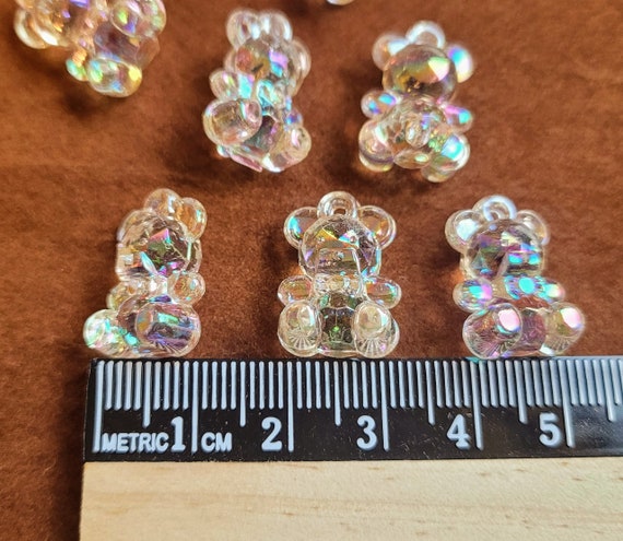 Teddy bears charms,18x12mm clear AB (30 pack) 1.5mm hole for jewellery making, bracelets, key rings, phone decorations, DIY craft. Very cute