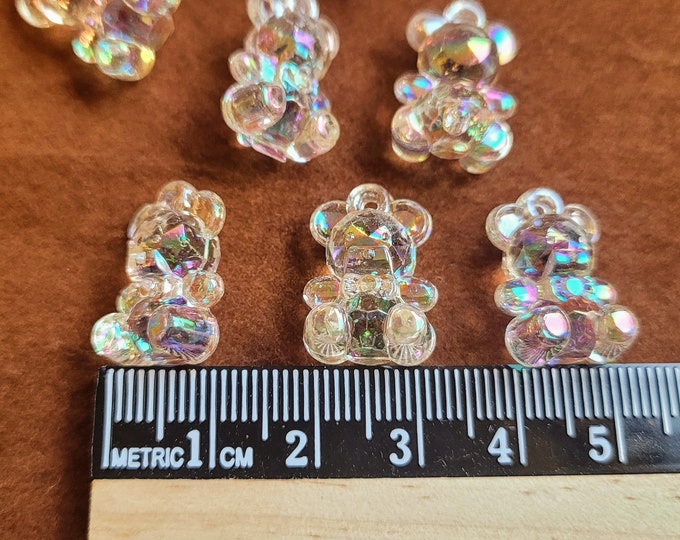 Clear AB Teddy Bear Charms: Jewelry Making, DIY Crafts (30 Pack)