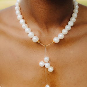 Baroque Pearl Necklace: Elegant Front Illusion Pendant & Unique Design, Perfect Gift for Her, Timeless Jewelry Piece