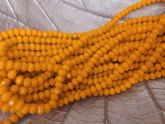 6x4mm Chinese crystal orange opaque beads on string or loose  ***100 beads*** rondel spacer beads. Super fast delivery from the UK!!!