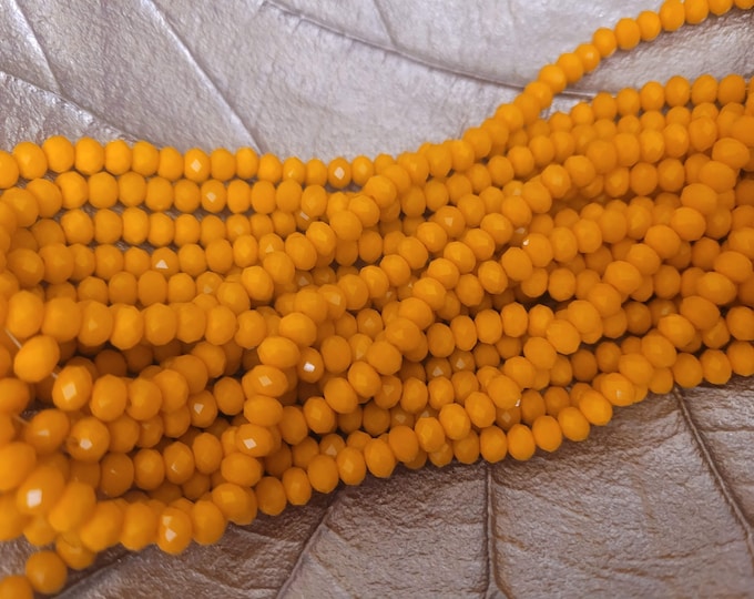 Orange Crystal Rondel Beads, 6x4mm, 100 Pcs