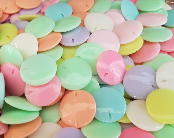 Pastel Acrylic Disc Beads: 18mm Craft Supplies