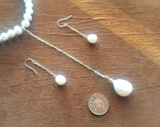 Baroque Pearl Necklace Set: Elegant Bridal Jewelry