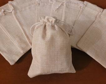5 Sacos de Joias de Juta Natural: Sacos de Lembrancinhas de Juta