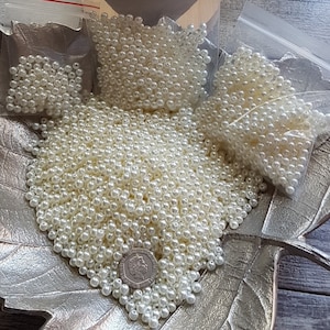 4mm ivory pearl beads(100/250/500 beads) 1.5mm hole for jewellery, flower sprays, vines and DIY & wedding craft and more. Free UK Delivery.